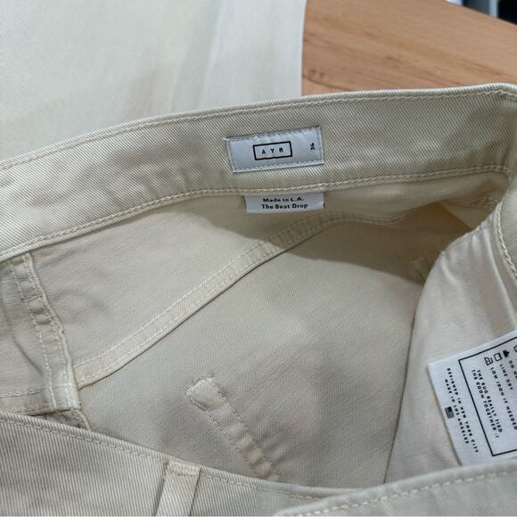 AYR The Beat Drop Jeans Barrel Leg in Straw Hat Cream Tan Preppy Minimalist 34 - Picture 7 of 10